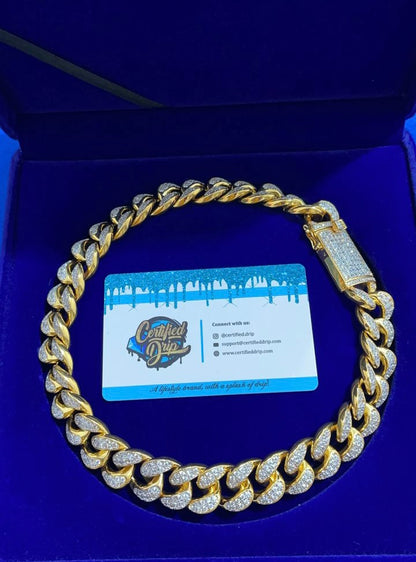 Image of 20mm Iced Out Miami Cuban Link Chain in gold