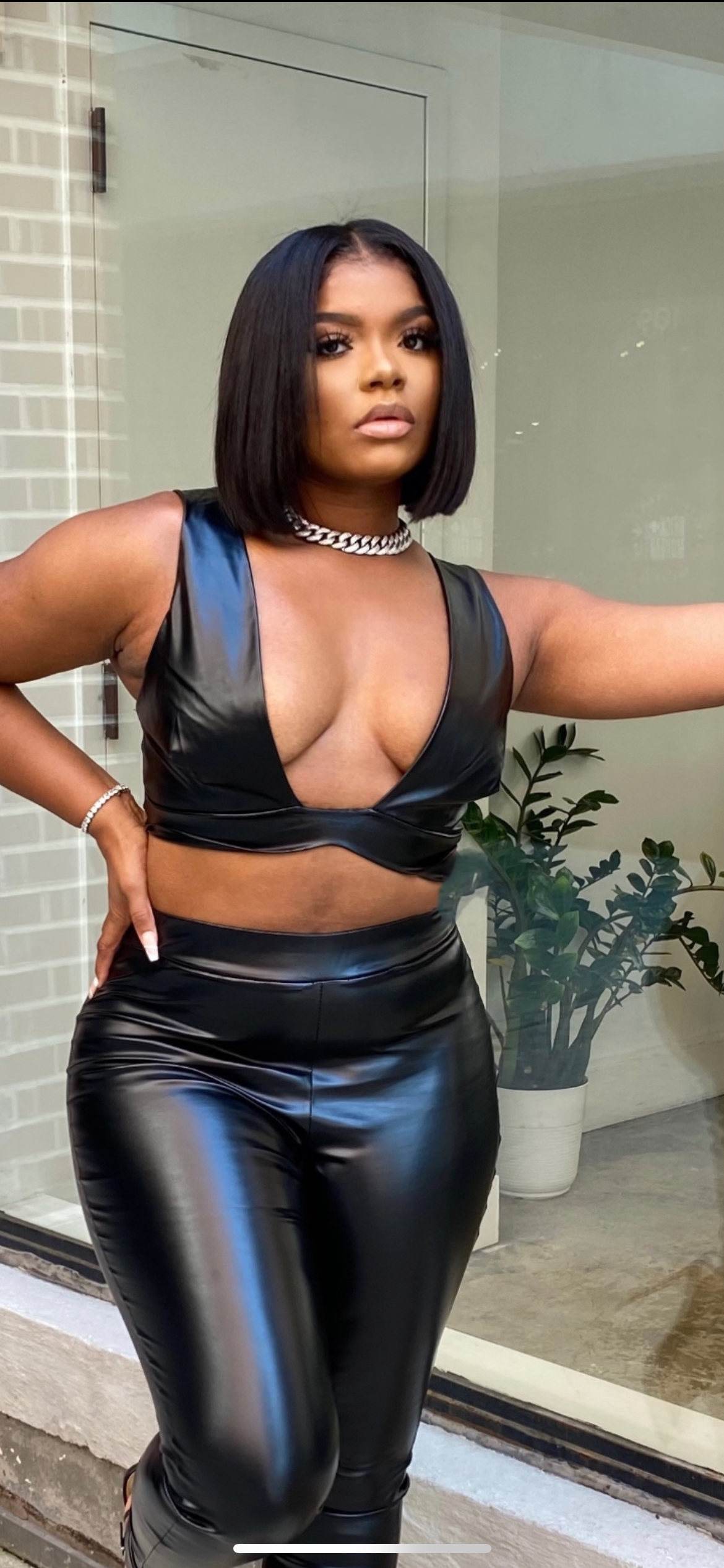 Image of model wearing 20mm Iced out Miami Cuban Link Chain in silver
