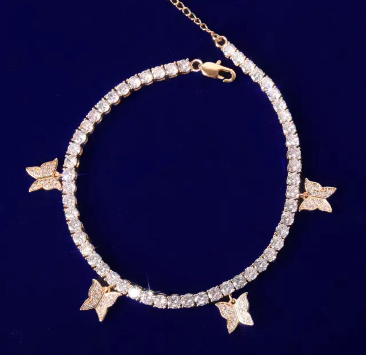 image of gold Butterfly Ankle Bracelet