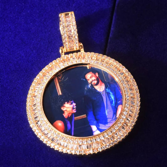 Image of Icy Baguette Photo Pendant.