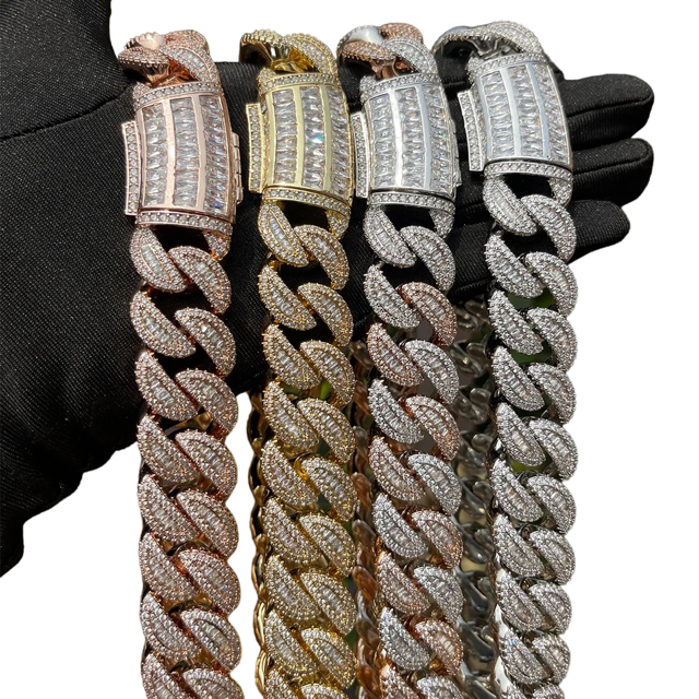 Baguette Cuban Link Chain | Iced Out Cuban Chain