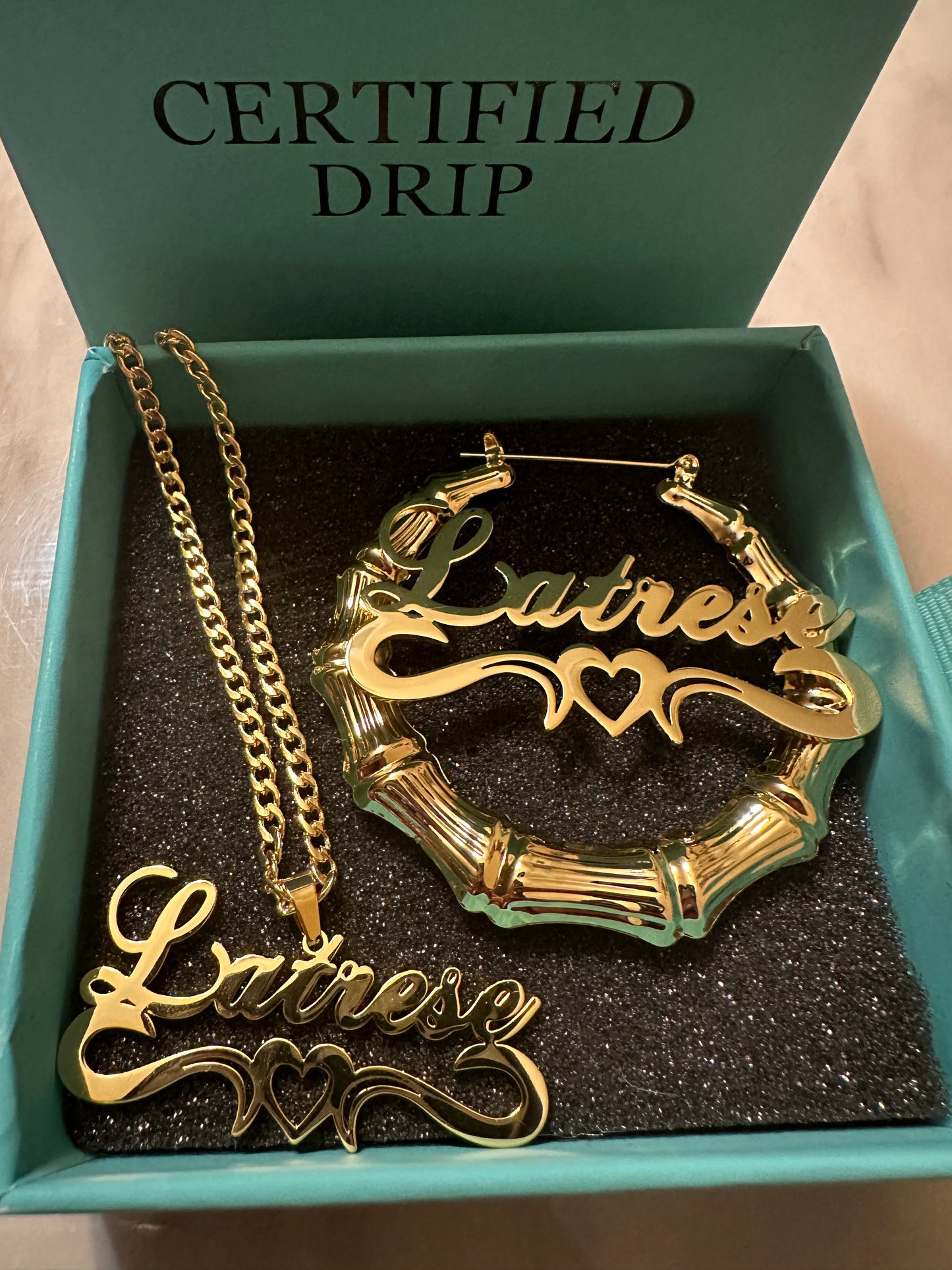 Bamboo Hoops & Necklace Set (SHIPS IN 1-2 WEEKS)