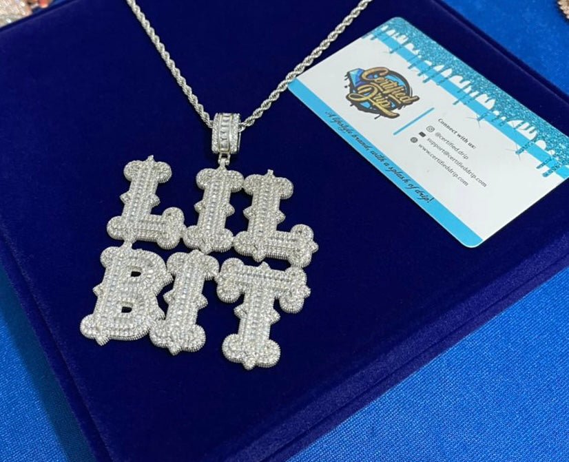 Iced Baguette Micro Paved Custom Name Pendant (Ships in 2-4 weeks)