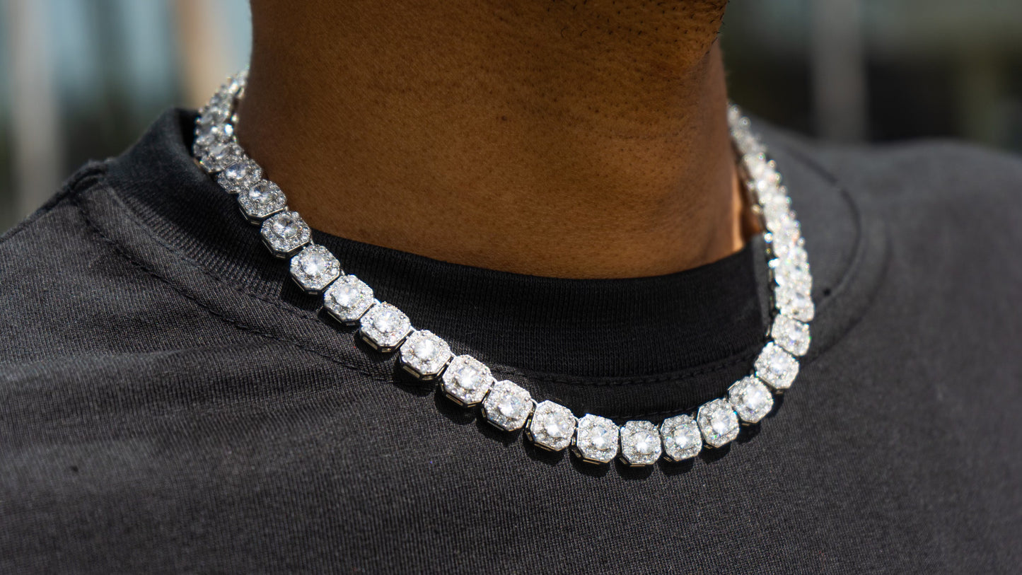 Iced Clustered Tennis Chain