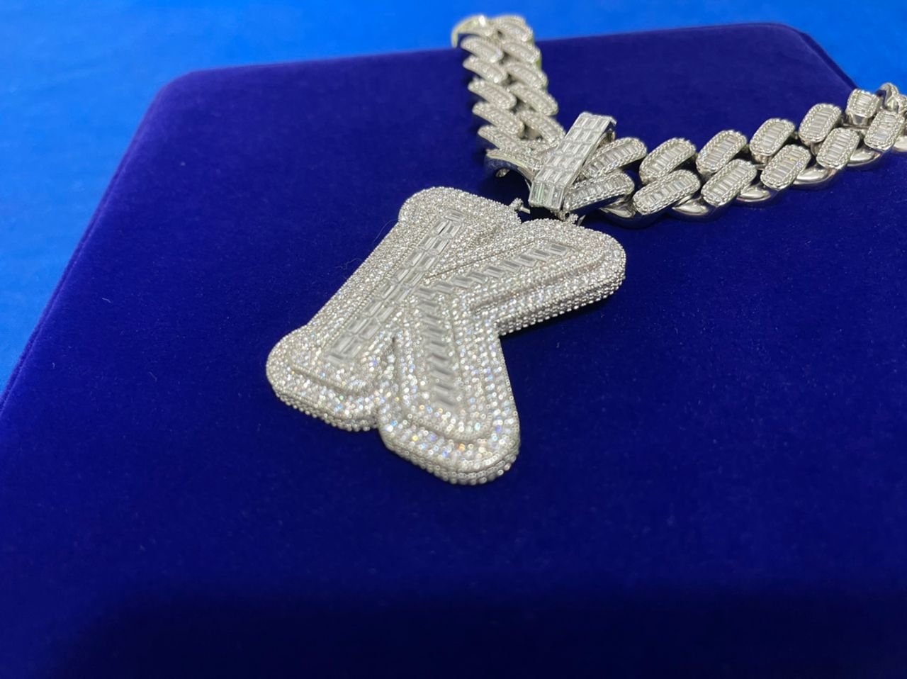 Icy Baguette Initial / 20mm Cuban Chain Bundle (ships in 3-4 weeks)