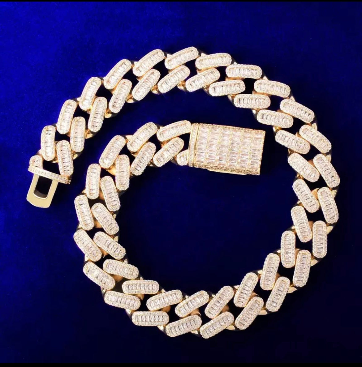 Image of gold 20mm Baguette Miami Cuban Chain