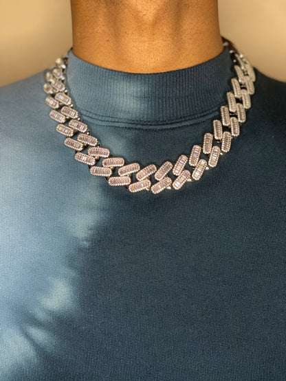 Picture of silver 20mm Baguette Miami Cuban Chain