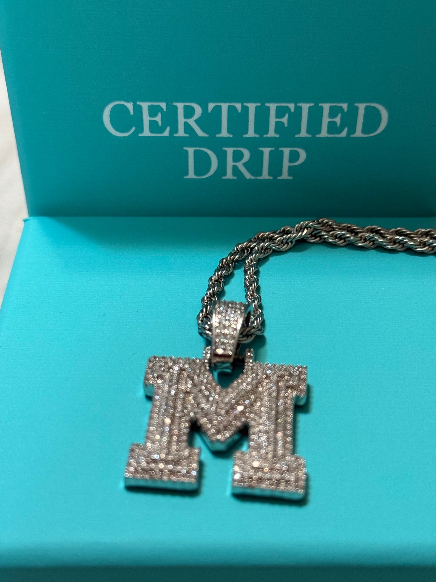 Icy Layered Letter Pendant