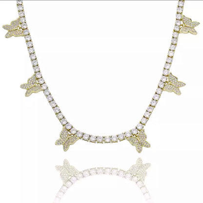 Image of gold 4mm butterfly tennis chain