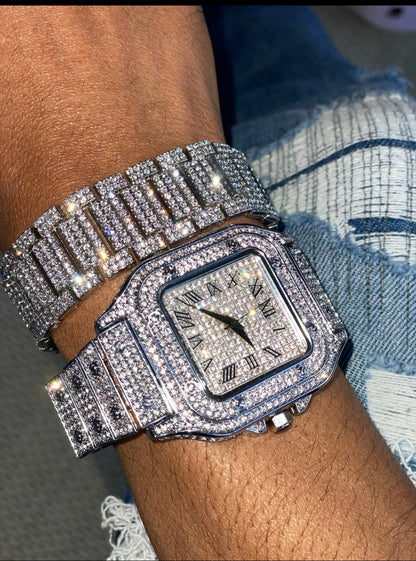 Icy Square Dial Watch