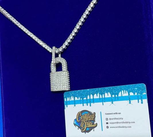 Image of Icy Lock Pendant tennis chain bundle.