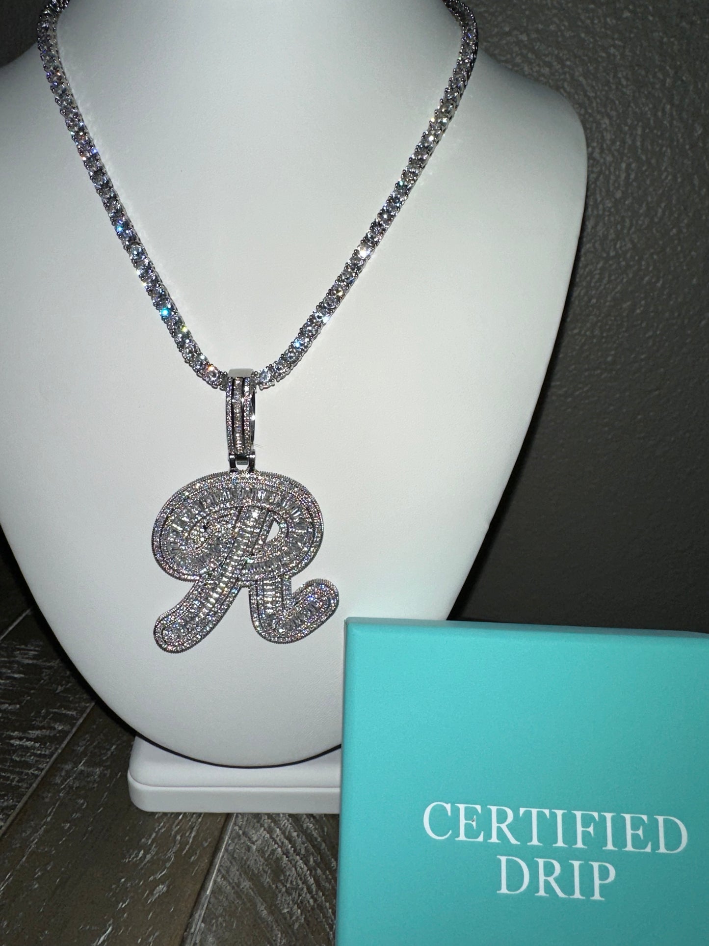 Cursive Letter x Tennis chain bundle