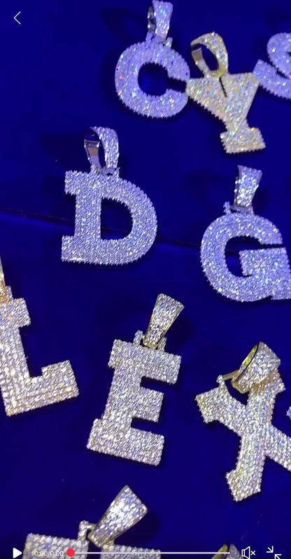 Icy 3 Layered Letter Pendant