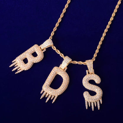 Icy Drip Letter Pendant