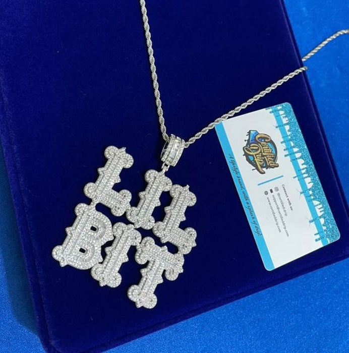 Iced Baguette Micro Paved Custom Name Pendant (Ships in 2-4 weeks)