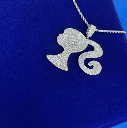 Iced out doll pendant