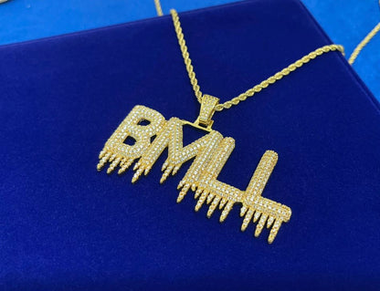 Drip Custom Name Pendant (Ships in 2-4 weeks)