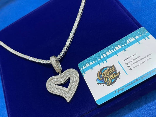 Iced mini heart X 4mm tennis chain bundle