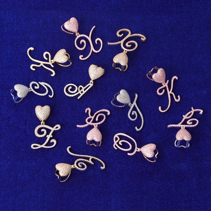 Cursive Letter Heart Pendant