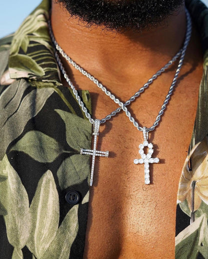 Iced Out Cross Nail Pendant