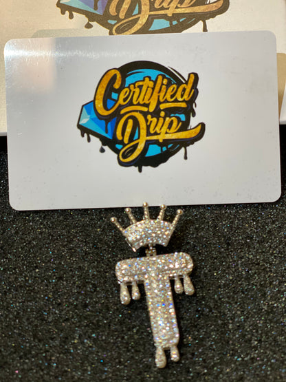 Crowned Letter Pendant-Certified Drip