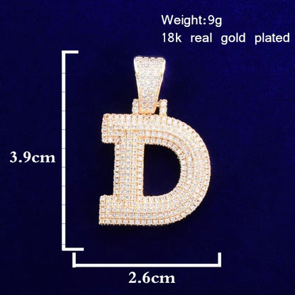 Icy 3 Layered Letter Pendant