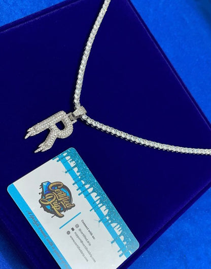 Icy Drip Letter X Tennis Chain Bundle