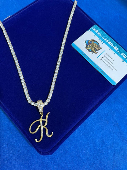Icy Cursive Letter X Tennis Chain Bundle