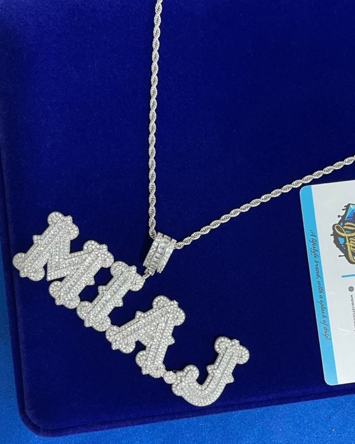 Iced Baguette Micro Paved Custom Name Pendant (Ships in 2-4 weeks)